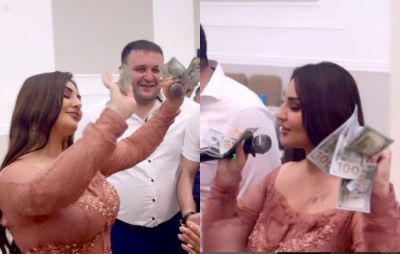 Toyda ifa zamanı Şəbnəmə bu qədər dollar verdilər - Video
