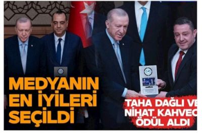 Ərdoğan "Haber Global"a 2 mükafat təqdim etdi — VİDEO